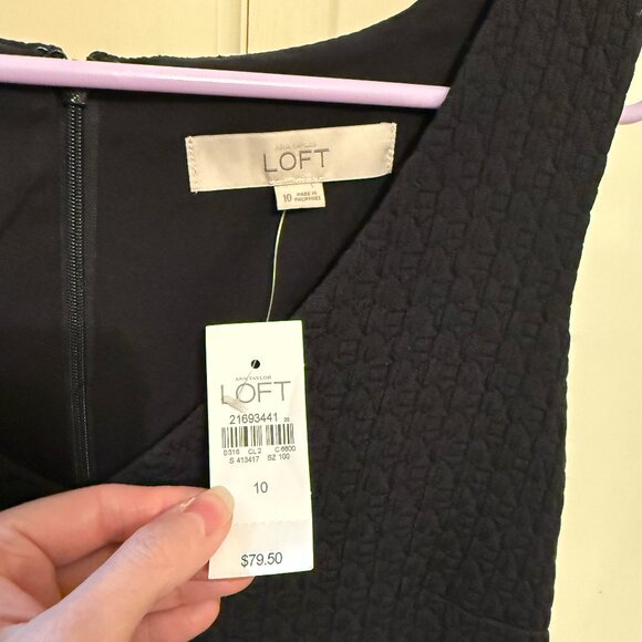LOFT Black Dress NWT - Picture 4 of 6